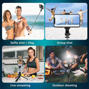 3 in 1 Wireless Selfie Stick Tripod with Flash Light - Sp-rona.co.uk