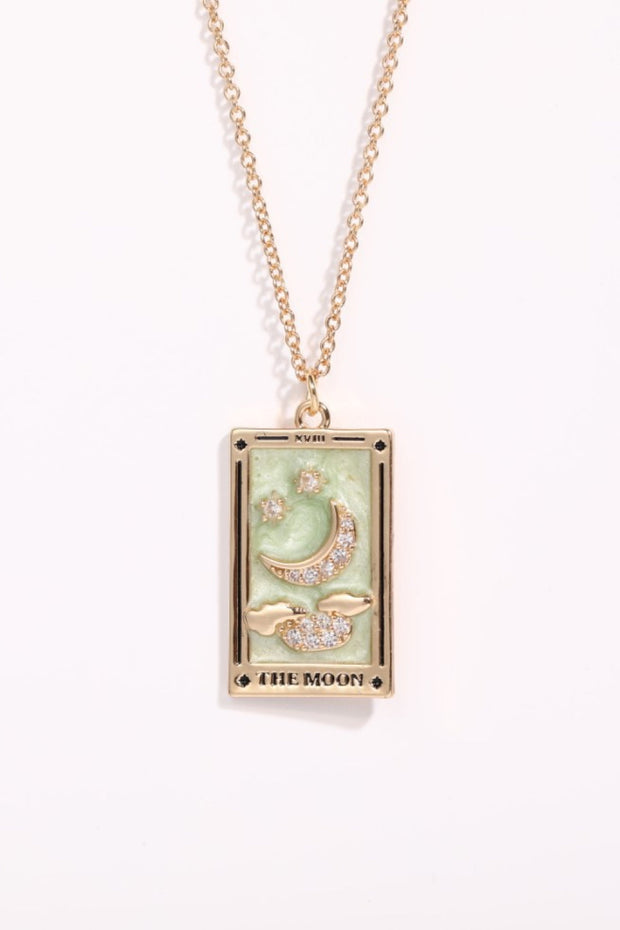 Tarot Card Pendant Stainless Steel Necklace - Sp - rona.co.uk