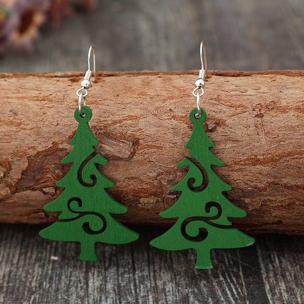 Christmas Tree Wooden Earrings - Sp - rona.co.uk