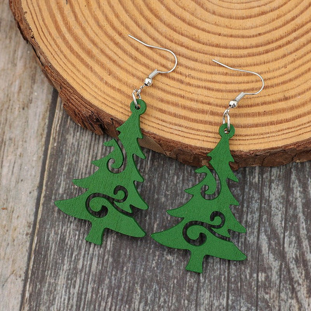 Christmas Tree Wooden Earrings - Sp - rona.co.uk