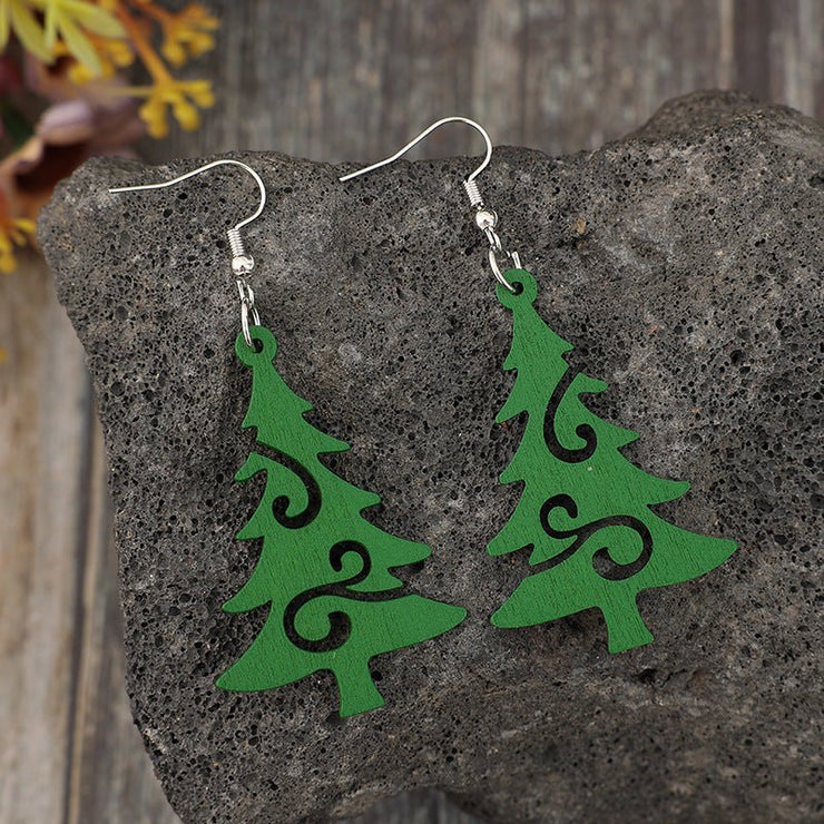 Christmas Tree Wooden Earrings - Sp - rona.co.uk