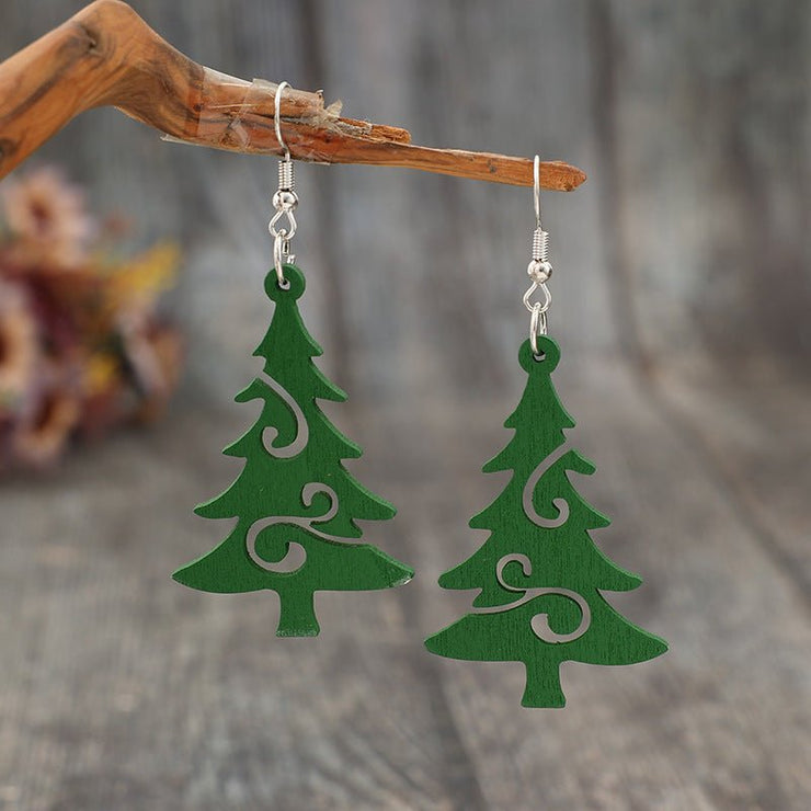 Christmas Tree Wooden Earrings - Sp - rona.co.uk