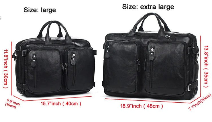 Fashion Multi Function Full Grain Genuine Leather Travel Bag Men