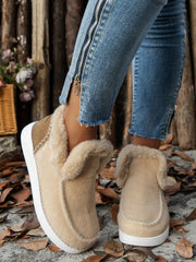 Furry Suede Round Toe Flat Sneakers - Sp - rona.co.uk