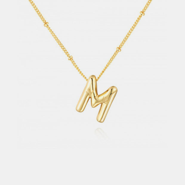 Gold-Plated Bubble Initial Necklace - Sp - rona.co.uk