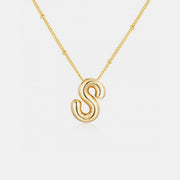 Gold-Plated Bubble Initial Necklace - Sp - rona.co.uk