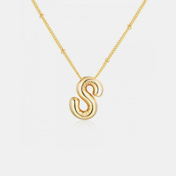 Gold-Plated Bubble Initial Necklace - Sp - rona.co.uk