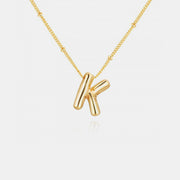 Gold-Plated Bubble Initial Necklace - Sp - rona.co.uk