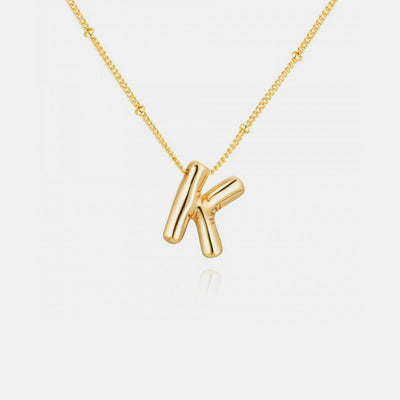 Gold-Plated Bubble Initial Necklace - Sp - rona.co.uk