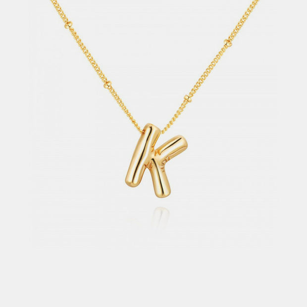 Gold-Plated Bubble Initial Necklace - Sp - rona.co.uk