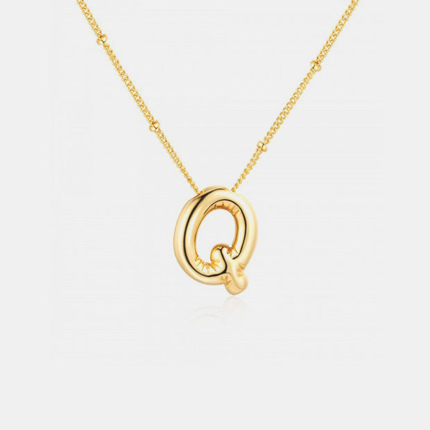 Gold-Plated Bubble Initial Necklace - Sp - rona.co.uk