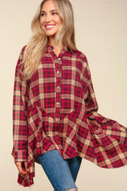 Haptics Plaid Button Down Sharkbite Shirt - Sp - rona.co.uk