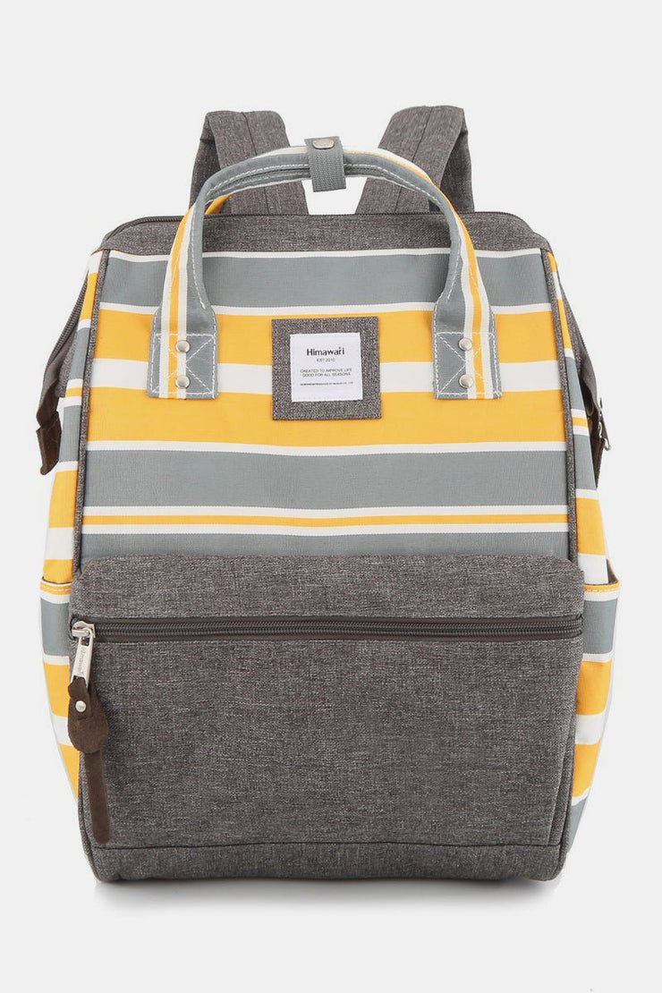 Himawari Striped Waterproof Nylon Backpack Bag with Side Pockets - Sp - rona.co.uk