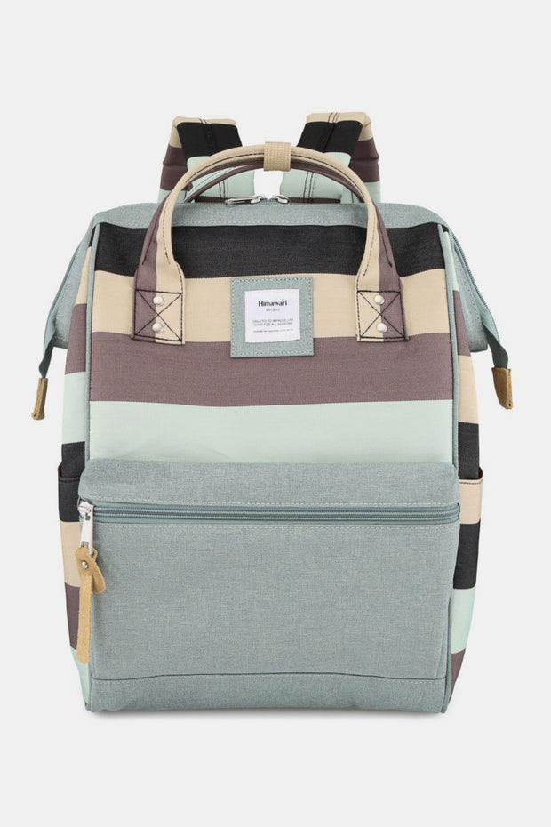 Himawari Striped Waterproof Nylon Backpack Bag with Side Pockets - Sp - rona.co.uk