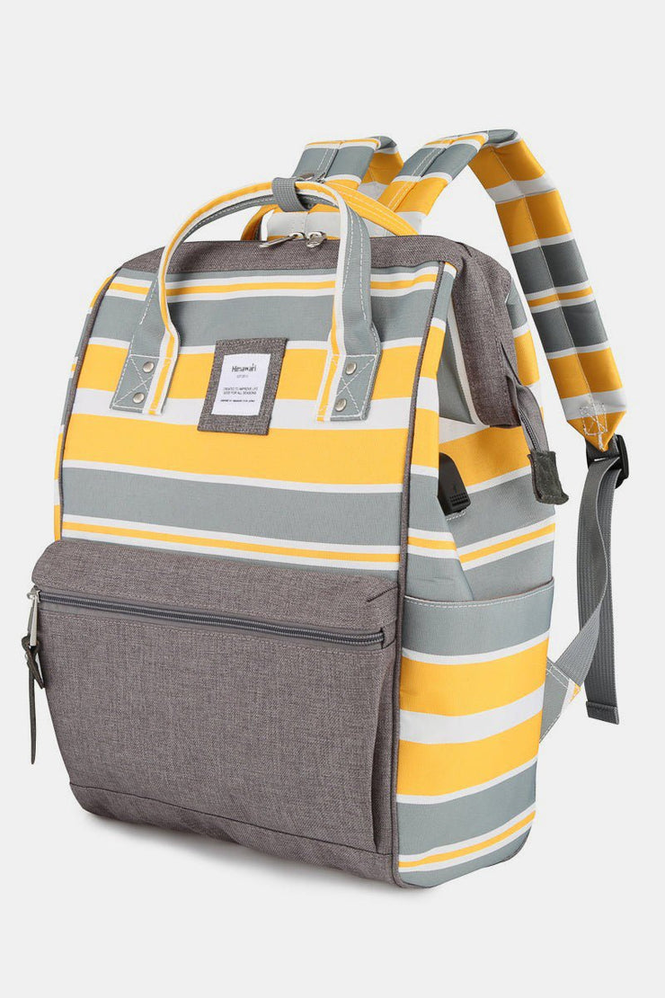 Himawari Striped Waterproof Nylon Backpack Bag with Side Pockets - Sp - rona.co.uk