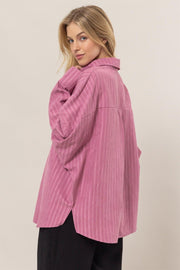 HYFVE Stripe Button Down Long Sleeve Oversized Shirt - Sp - rona.co.uk