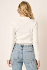 Mittoshop Polo Long Sleeve Ribbed Knit Top - Sp - rona.co.uk