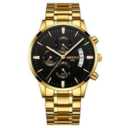 NIBOSI Quartz Watch Men Gold Black Mens Watches Top Brand Luxury Chres