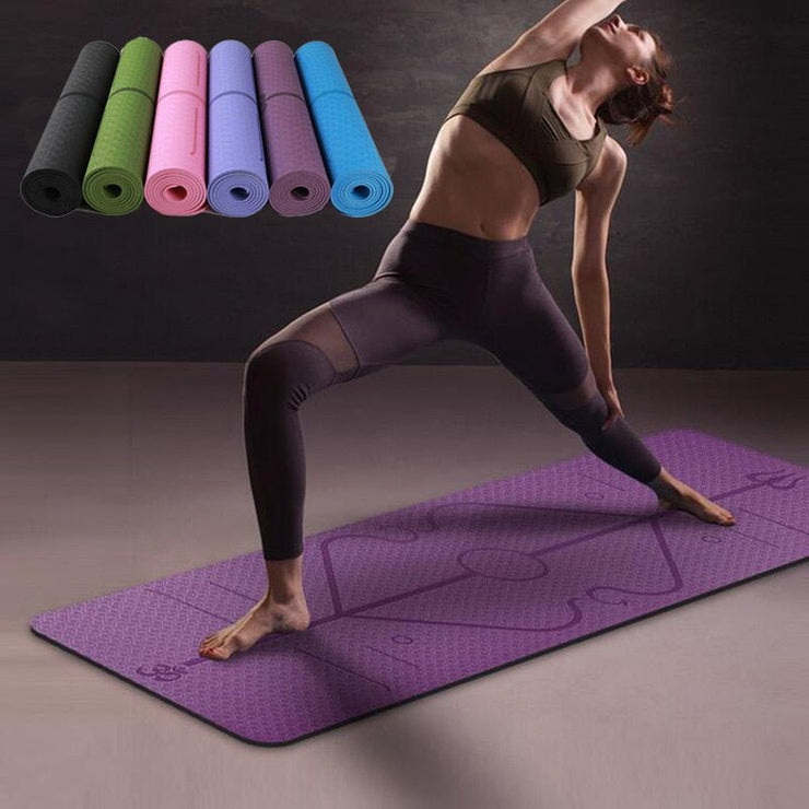 Non-slip Yoga Mat with position lines: Ideal for beginners! - Sp-rona.co.uk