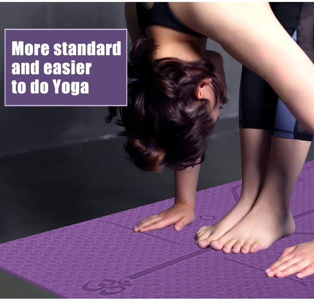 Non-slip Yoga Mat with position lines: Ideal for beginners! - Sp-rona.co.uk