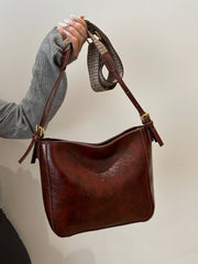 PU Leather Adjustable Strap Crossbody Bag with Pouch - Sp - rona.co.uk