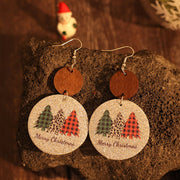 PU Leather Christmas Tree Earrings - Sp - rona.co.uk