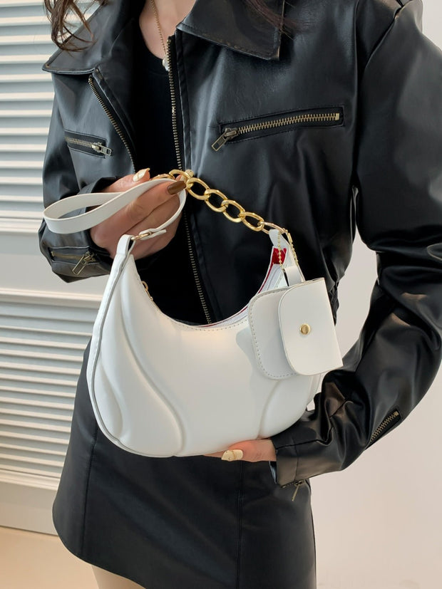 PU Leather Shoulder Bag with EarPods Bag - Sp - rona.co.uk