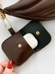 PU Leather Shoulder Bag with EarPods Bag - Sp - rona.co.uk