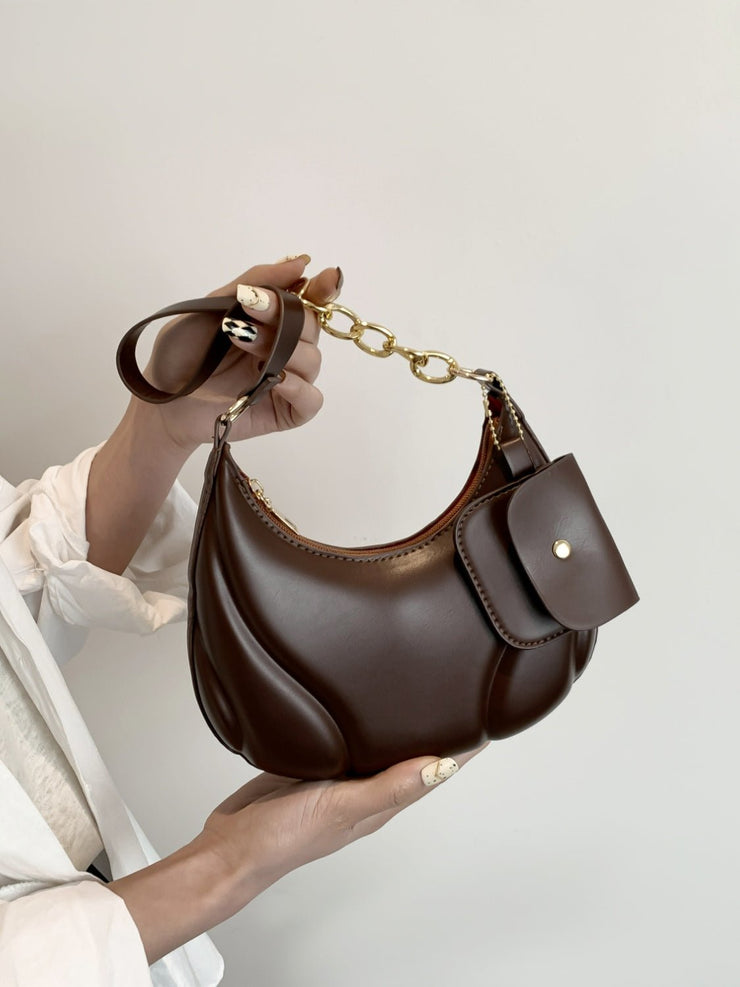 PU Leather Shoulder Bag with EarPods Bag - Sp - rona.co.uk