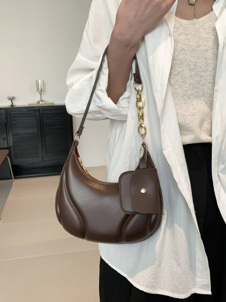 PU Leather Shoulder Bag with EarPods Bag - Sp - rona.co.uk