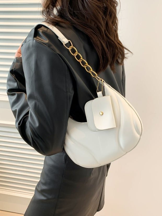 PU Leather Shoulder Bag with EarPods Bag - Sp - rona.co.uk