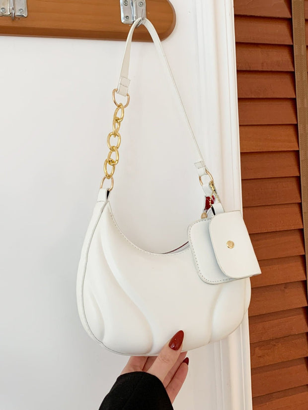 PU Leather Shoulder Bag with EarPods Bag - Sp - rona.co.uk