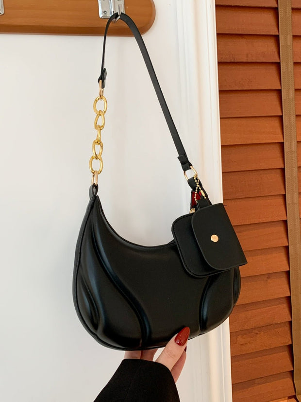 PU Leather Shoulder Bag with EarPods Bag - Sp - rona.co.uk