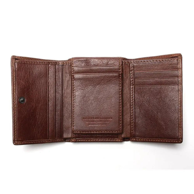 RFID Wallet Antitheft Scanning Leather Hasp Leisure Men's Slim Mini Case Credit Card Trifold Purse - Sp-rona.co.uk