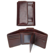 RFID Wallet Antitheft Scanning Leather Hasp Leisure Men's Slim Mini Case Credit Card Trifold Purse - Sp-rona.co.uk