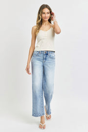 RISEN Full Size Tummy Control High Rise Crop Wide Leg Jeans - Sp - rona.co.uk