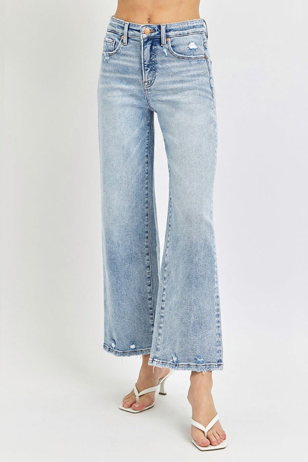 RISEN Full Size Tummy Control High Rise Crop Wide Leg Jeans - Sp - rona.co.uk