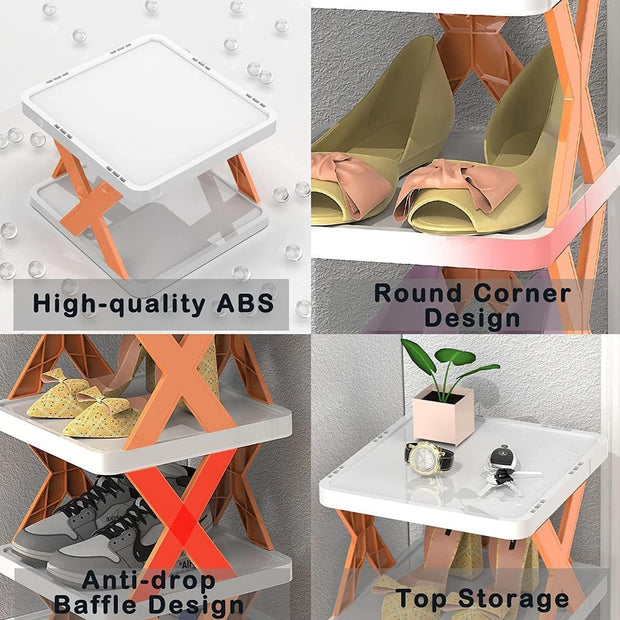 Smart Foldable Shoes Shelf 5 Tier Shoe Rack - Sp-rona.co.uk