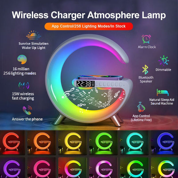 Smart LED Lamp: A versatile light with Bluetooth speaker and wireless charger - Sp-rona.co.uk