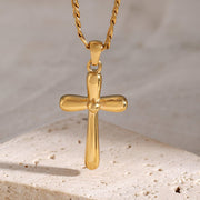 Stainless Steel Cross Necklace - Sp - rona.co.uk