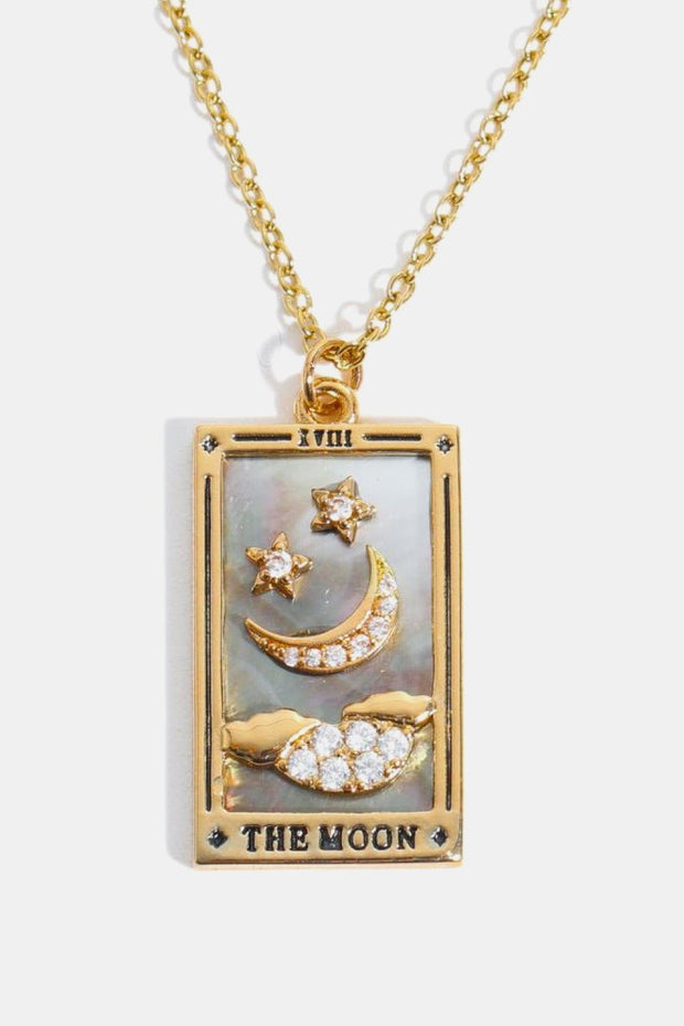 Tarot Card Pendant Stainless Steel Necklace - Sp - rona.co.uk