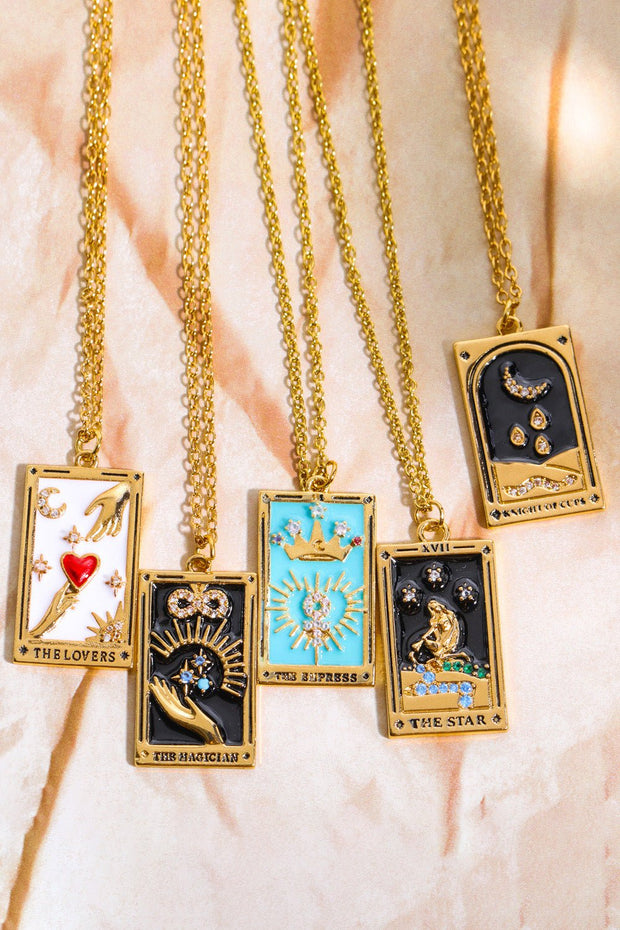 Tarot Card Pendant Stainless Steel Necklace - Sp - rona.co.uk