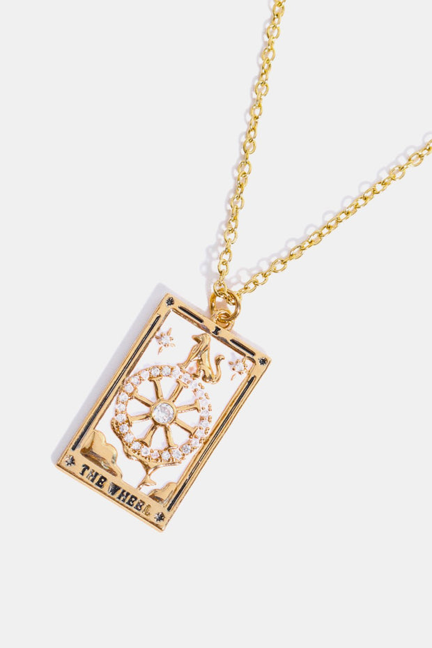 Tarot Card Pendant Stainless Steel Necklace - Sp - rona.co.uk