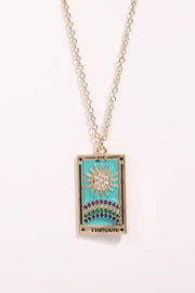 Tarot Card Pendant Stainless Steel Necklace - Sp - rona.co.uk