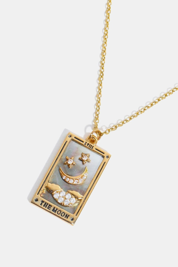 Tarot Card Pendant Stainless Steel Necklace - Sp - rona.co.uk