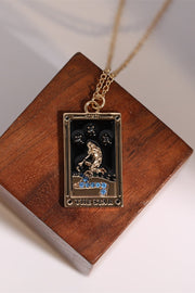 Tarot Card Pendant Stainless Steel Necklace - Sp - rona.co.uk