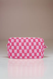 Zenana Checkered Pattern Knitted Cosmetic Pouch - Sp - rona.co.uk