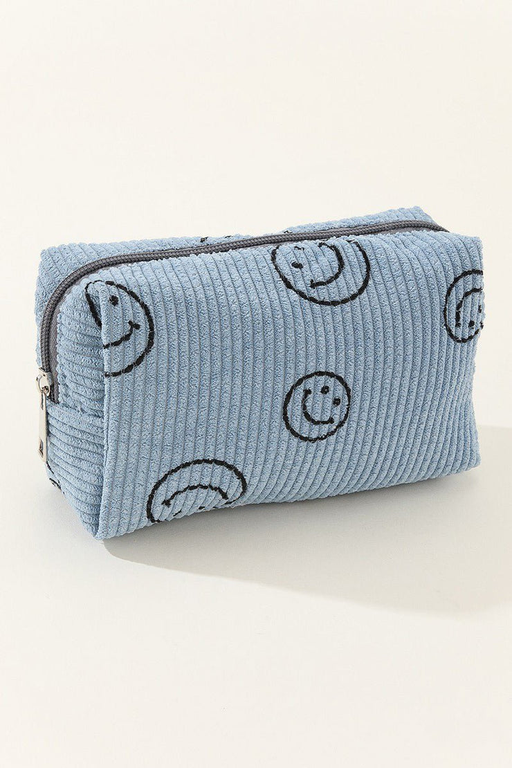 Zenana Smiley Face Corduroy Cosmetic Pouch - Sp - rona.co.uk