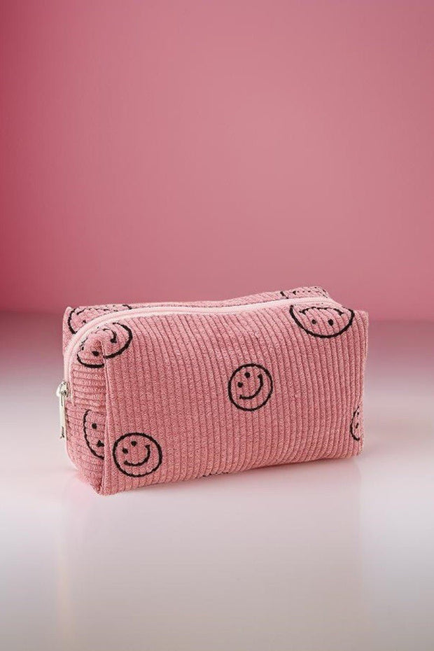 Zenana Smiley Face Corduroy Cosmetic Pouch - Sp - rona.co.uk