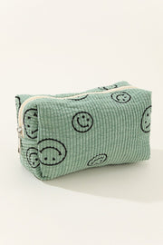 Zenana Smiley Face Corduroy Cosmetic Pouch - Sp - rona.co.uk